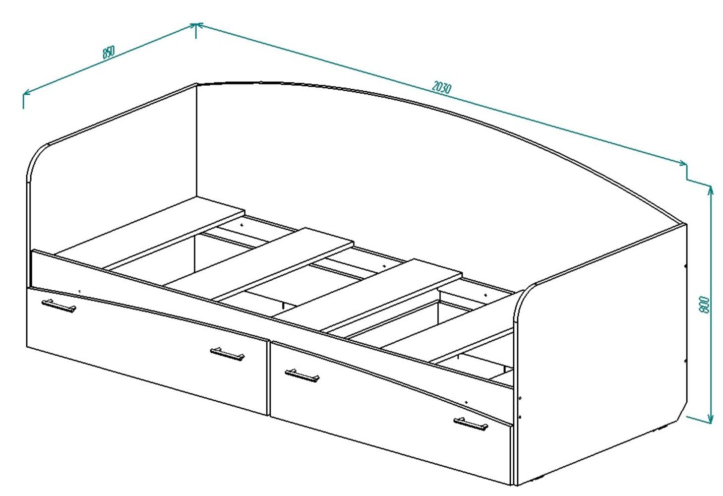 Кровать БН-160-03 сборка с ящиками